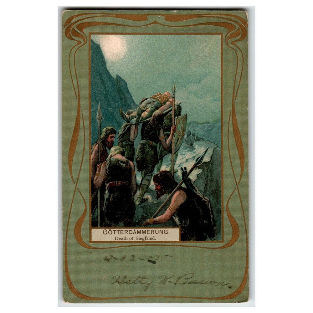 1905 Raphael Tuck Wagner Götterdämmerung Siegfried Postcard Art Nouveau